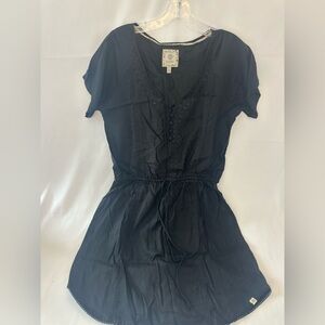 Element, Eden Medium Black Dress With Embroidered Neckline, Cinched Waist